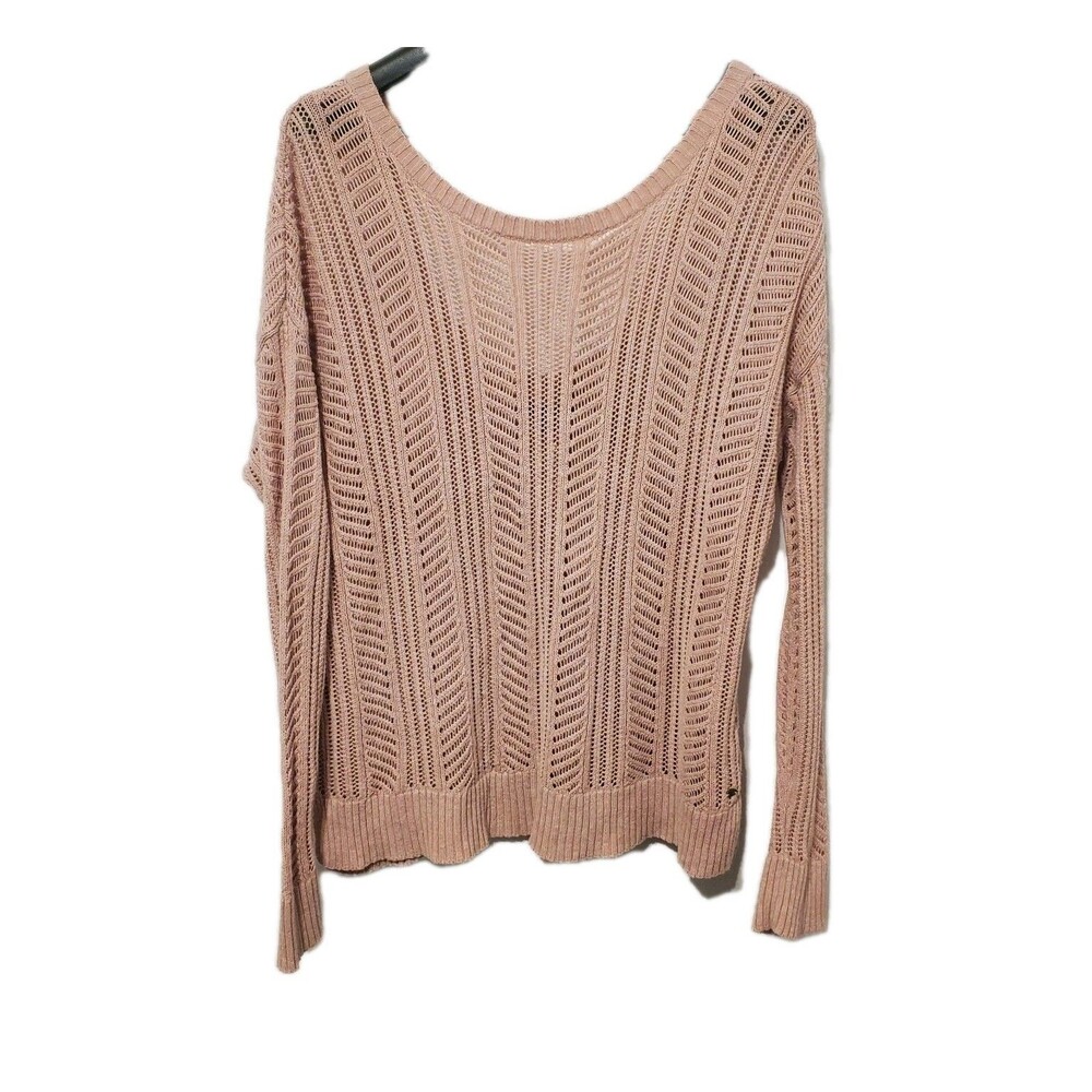 American Eagle Open Knit Pink Sweater Large Cutout Cover Up Summer Boho Festival
